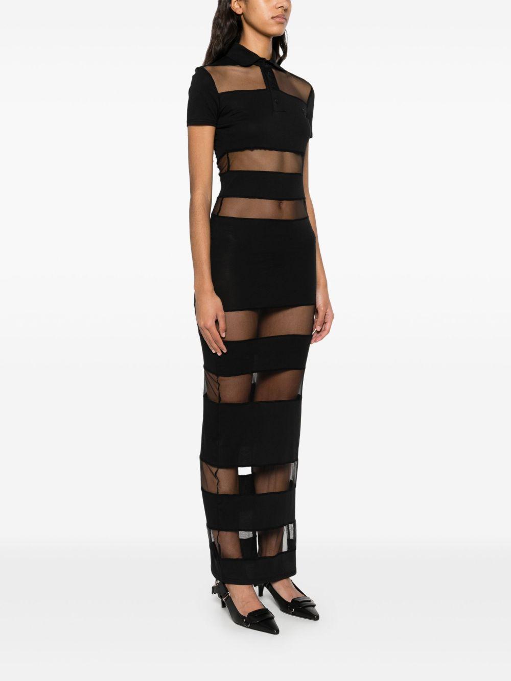Abito polo semi trasparente a righe in nero Coperni - donna 