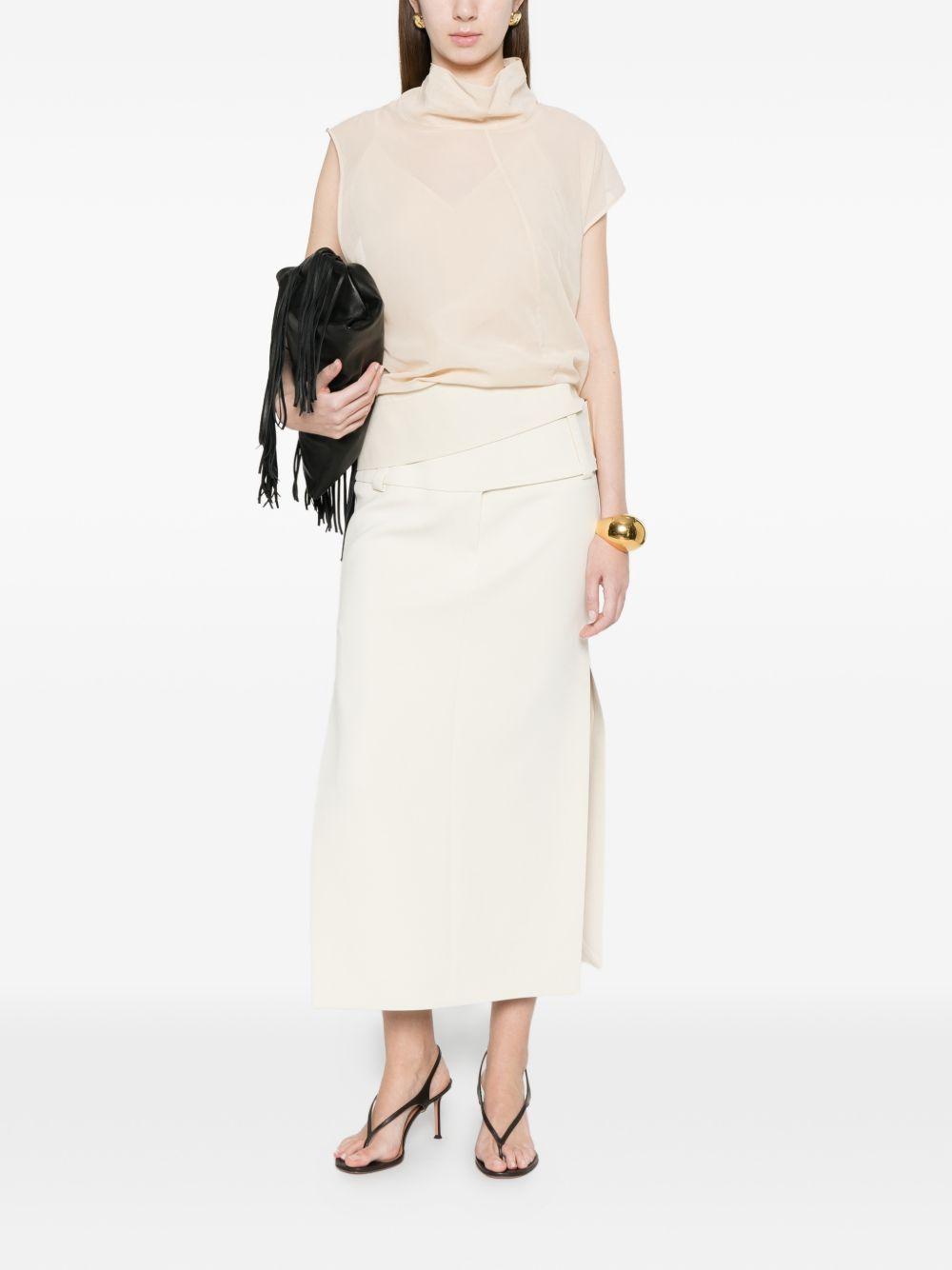 Gonna midi Fronda in bianco Max Mara Sportmax- donna 