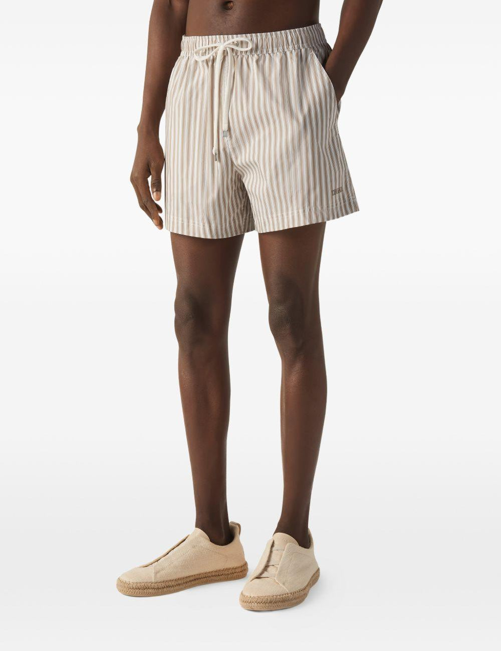Costume da bagno a righe  in beige Zegna - uomo 