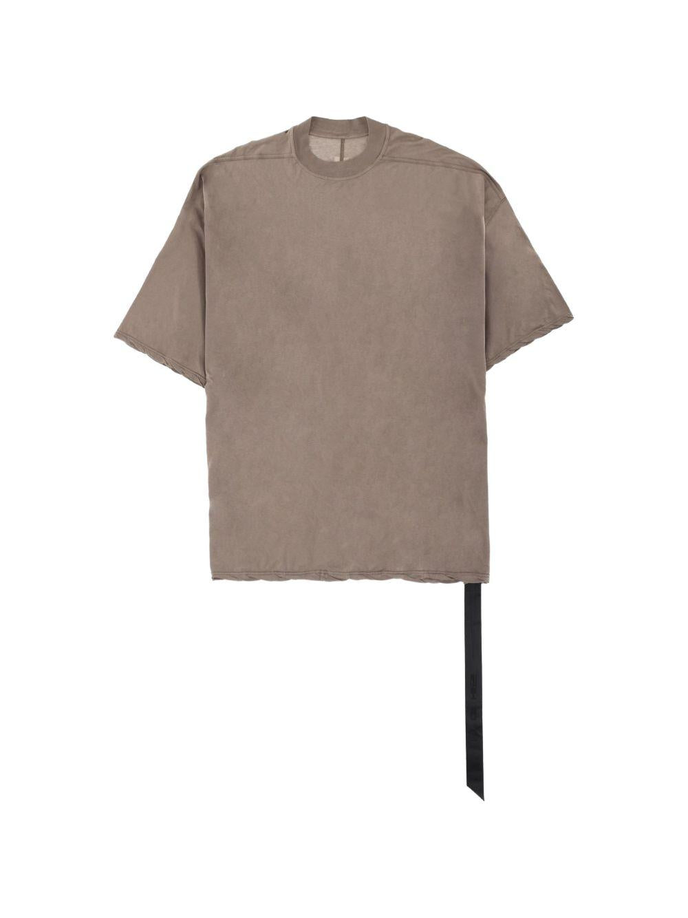 T-shirt con orlo a taglio vivo in beige Rick owens drkshdw - uomo 