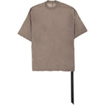 T-shirt con orlo a taglio vivo in beige Rick owens drkshdw - uomo 