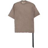 T-shirt con orlo a taglio vivo in beige Rick owens drkshdw - uomo 