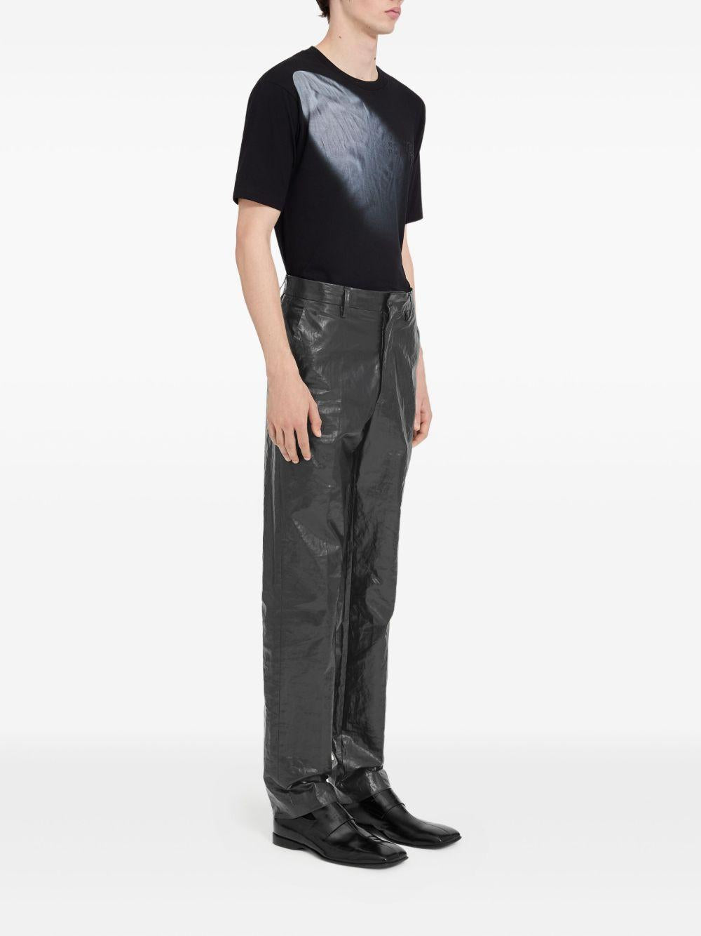 Pantaloni con effetto stropicciato in nero MM6 Maison Margiela - donna 