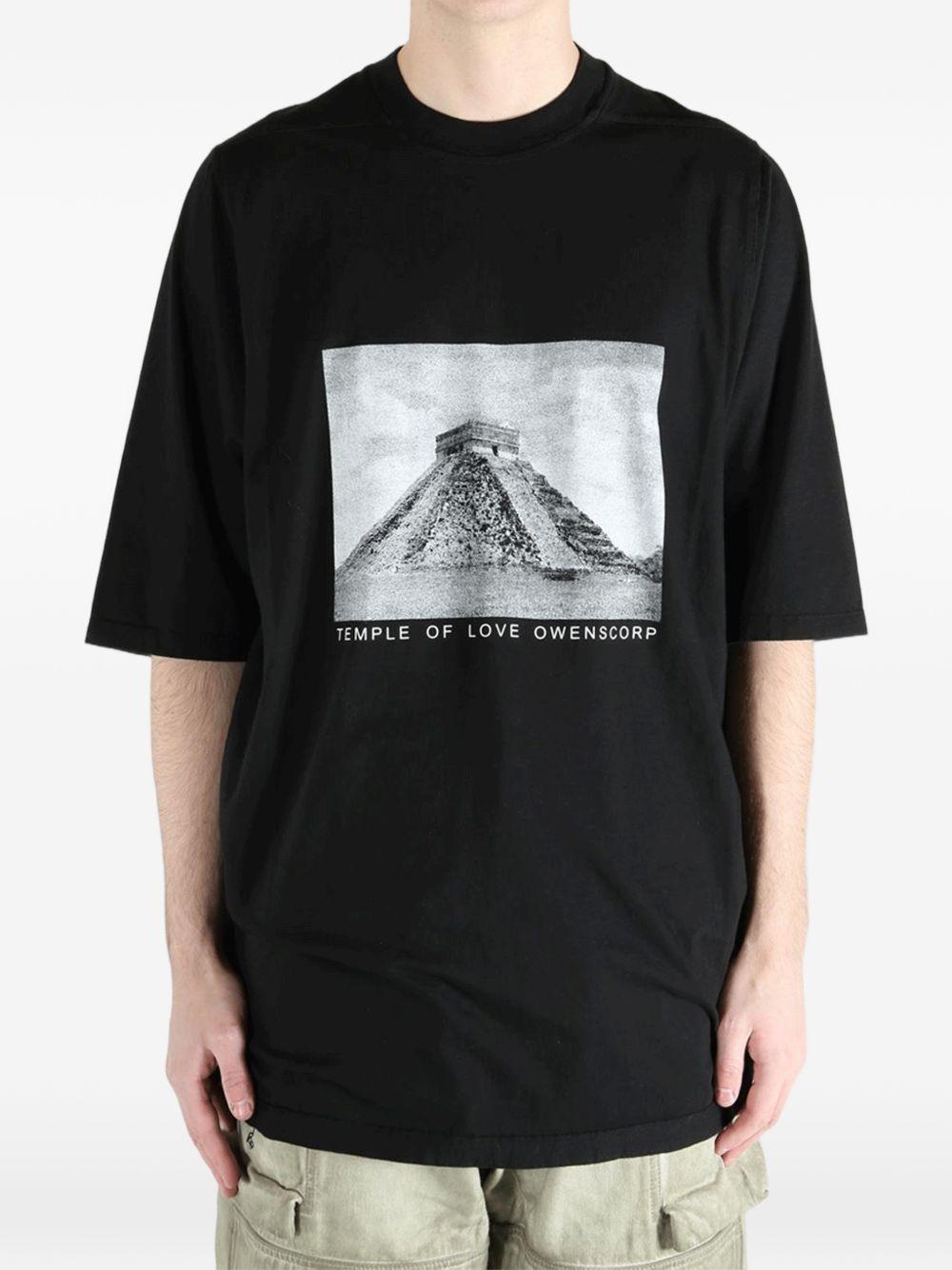 T-shirt con stampa in nero Rick owens drkshdw - uomo 