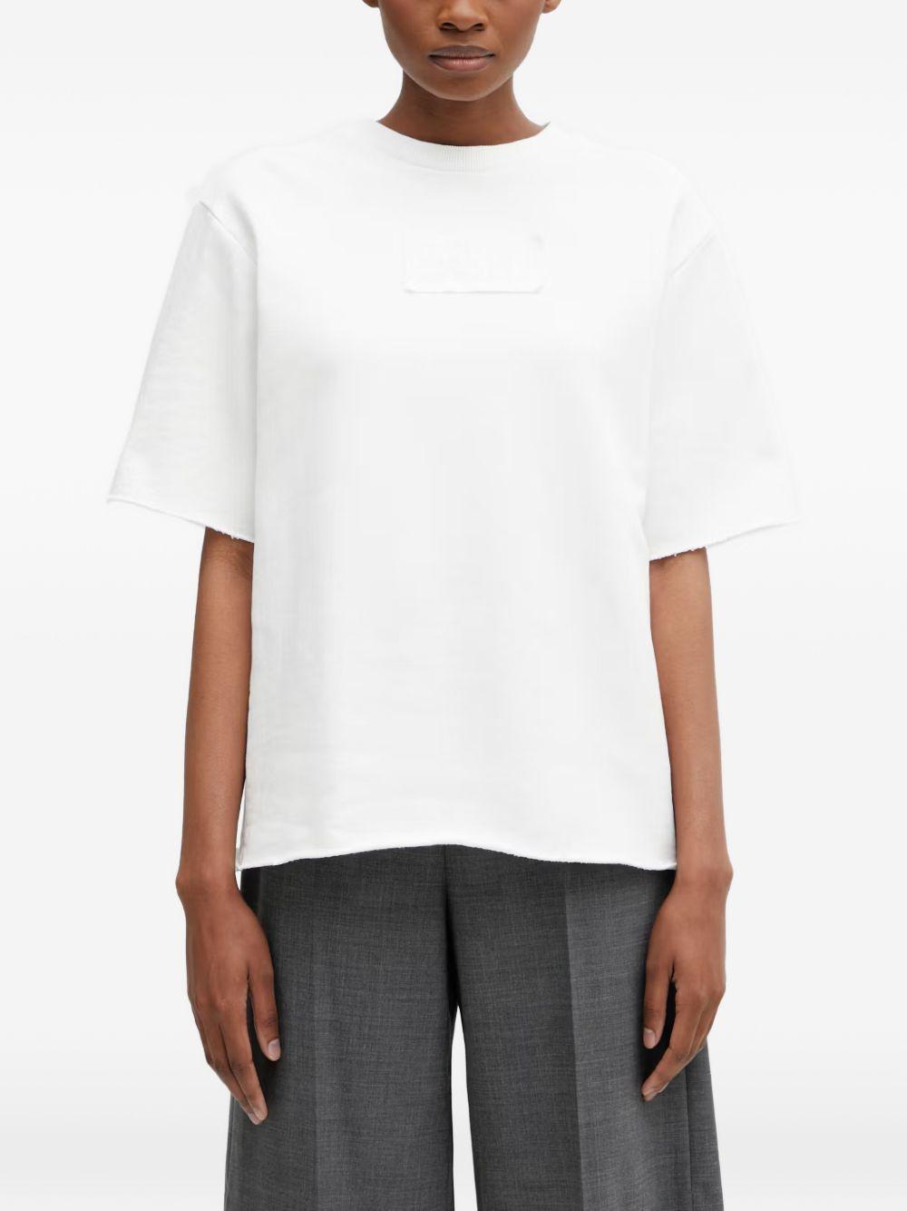 T-shirt a maniche corte con logo in bianco Mm6 maison margiela - unisex 