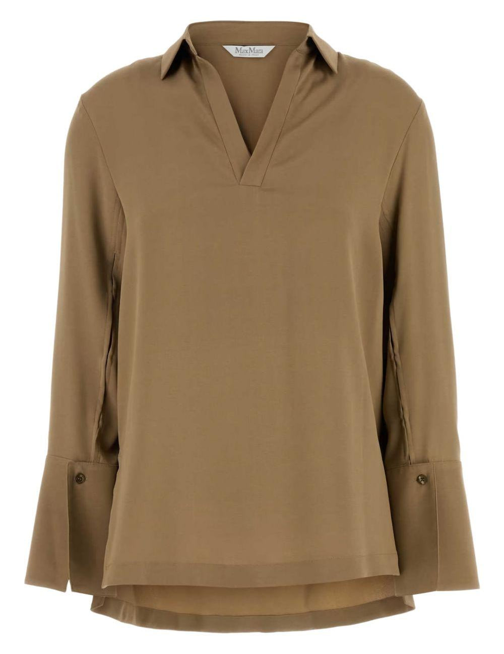 Blusa in cady di seta stretch dover in marone Maxmara - donna 