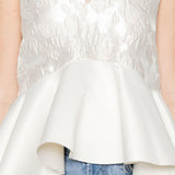 Top con peplum in bianco Ganni - donna 