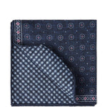 Fazzoletto da taschino in seta con stampa geometrica in blu Brunello cucinelli - uomo 