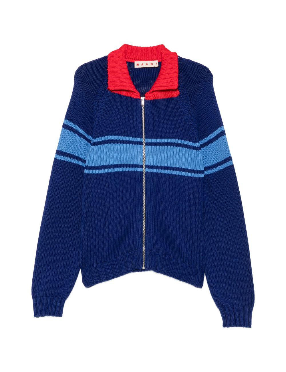 Cardigan con zip multicolore 
