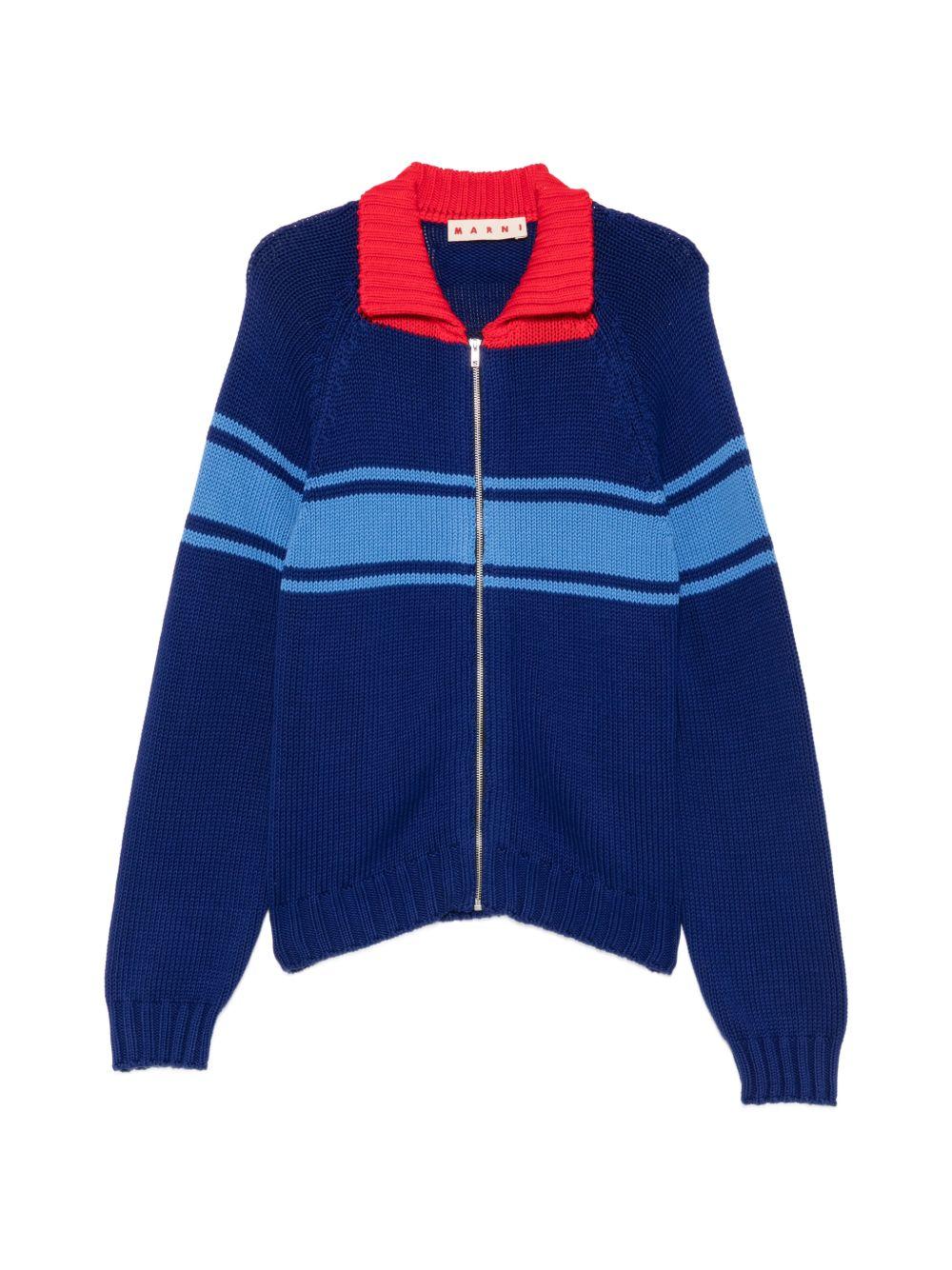 Cardigan con zip multicolore 