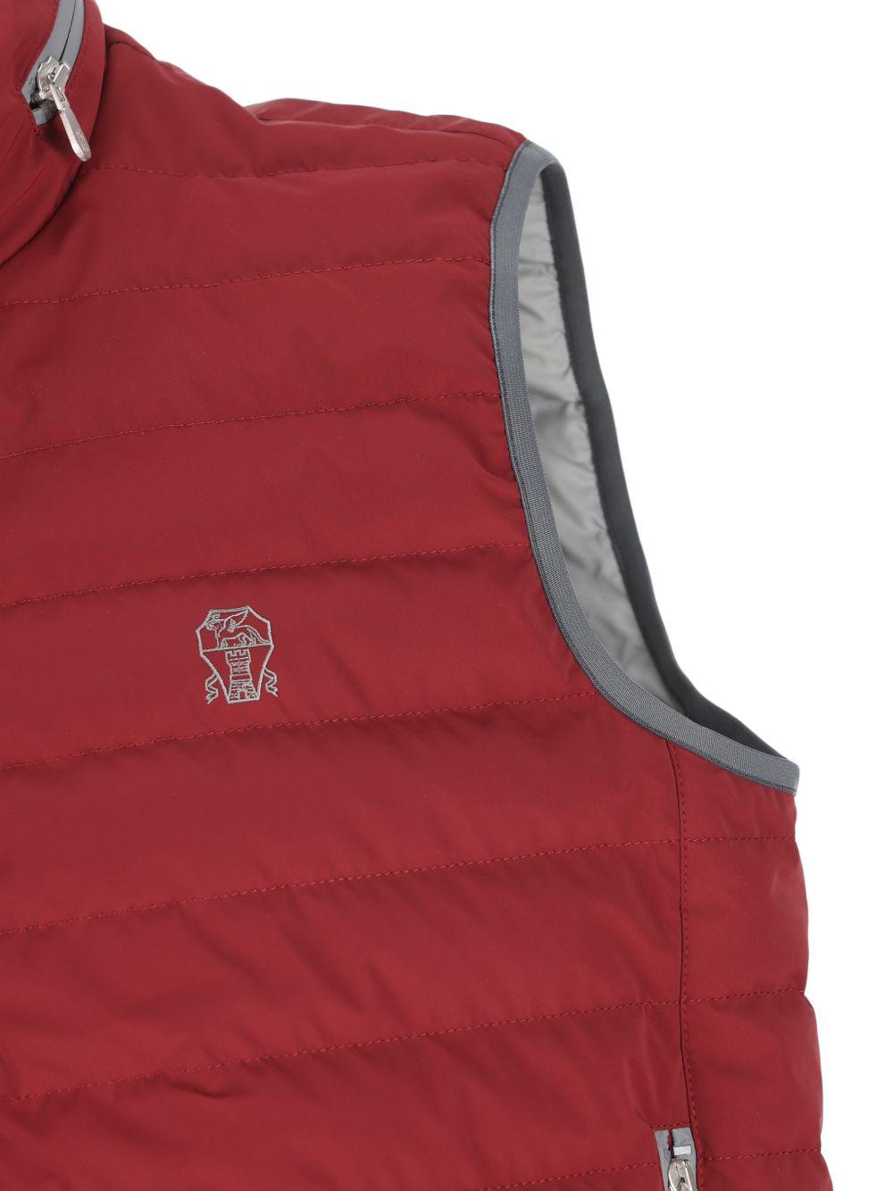 Gilet imbottito con tasche in rosso Brunello Cucinelli - uomo 