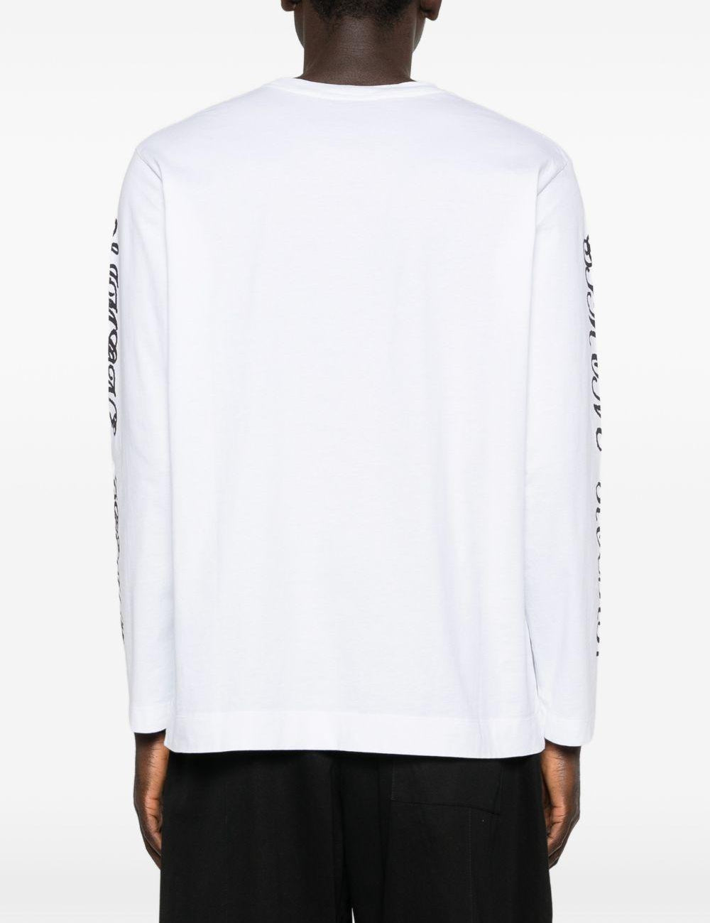 T-shirt a manica lunga stampata in bianco Simone rocha - uomo 