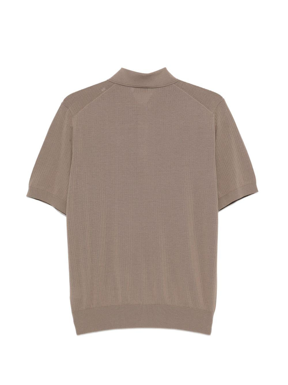 Polo a maniche corte con texture in marrone Kangra - uomo 