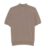 Polo a maniche corte con texture in marrone Kangra - uomo 