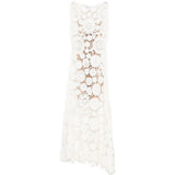 Abito midi in crochet bianco Self-Portrait - donna 