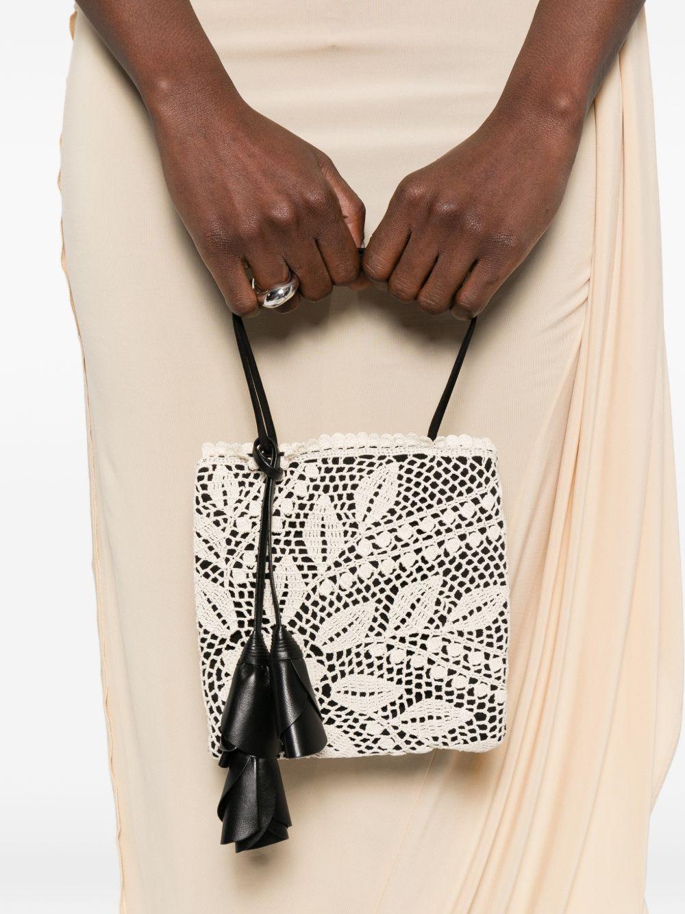 Borsa a mano julia all'uncinetto in nero e crema Magda butrym - donna 