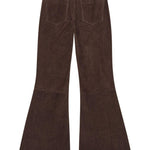 Pantaloni svasati in pelle scamosciata in marrone Remain - donna 