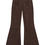 Pantaloni svasati in pelle scamosciata in marrone Remain - donna 