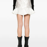 Minigonna con ruches in bianco Ganni - donna 