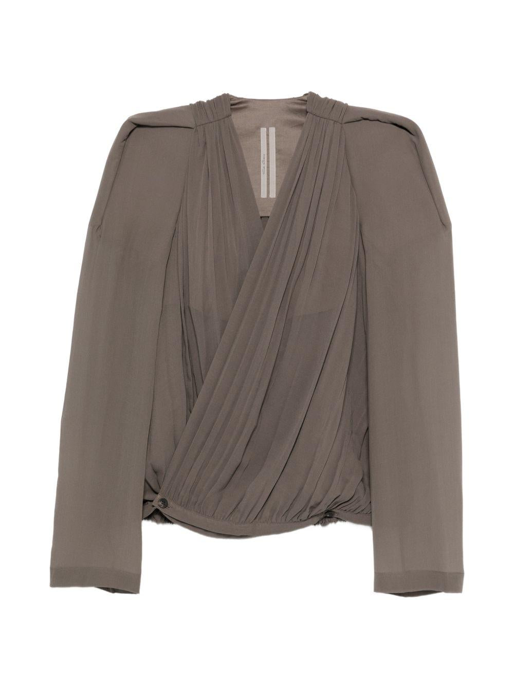 Giacca Maria con scollo a V in talpa Rick Owens - donna 