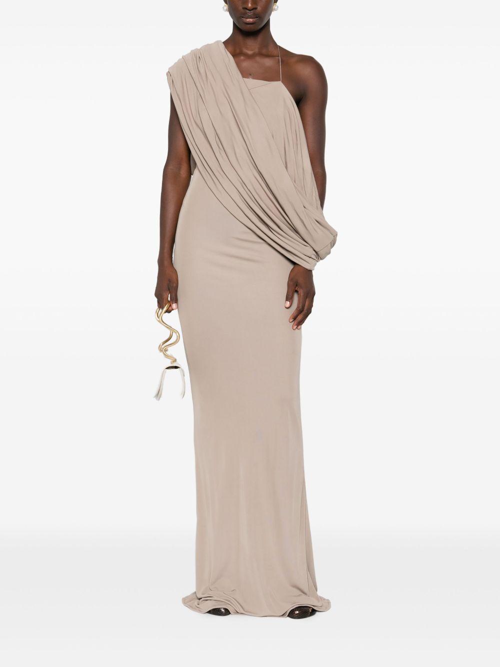 Abito monospalla drappeggiato in beige Christopher esber - donna 