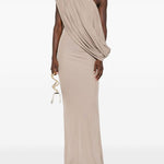Abito monospalla drappeggiato in beige Christopher esber - donna 