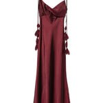Abito midi con spalline in bordeaux Self-Portrait - donna 