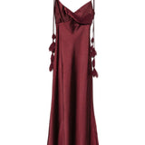 Abito midi con spalline in bordeaux Self-Portrait - donna 