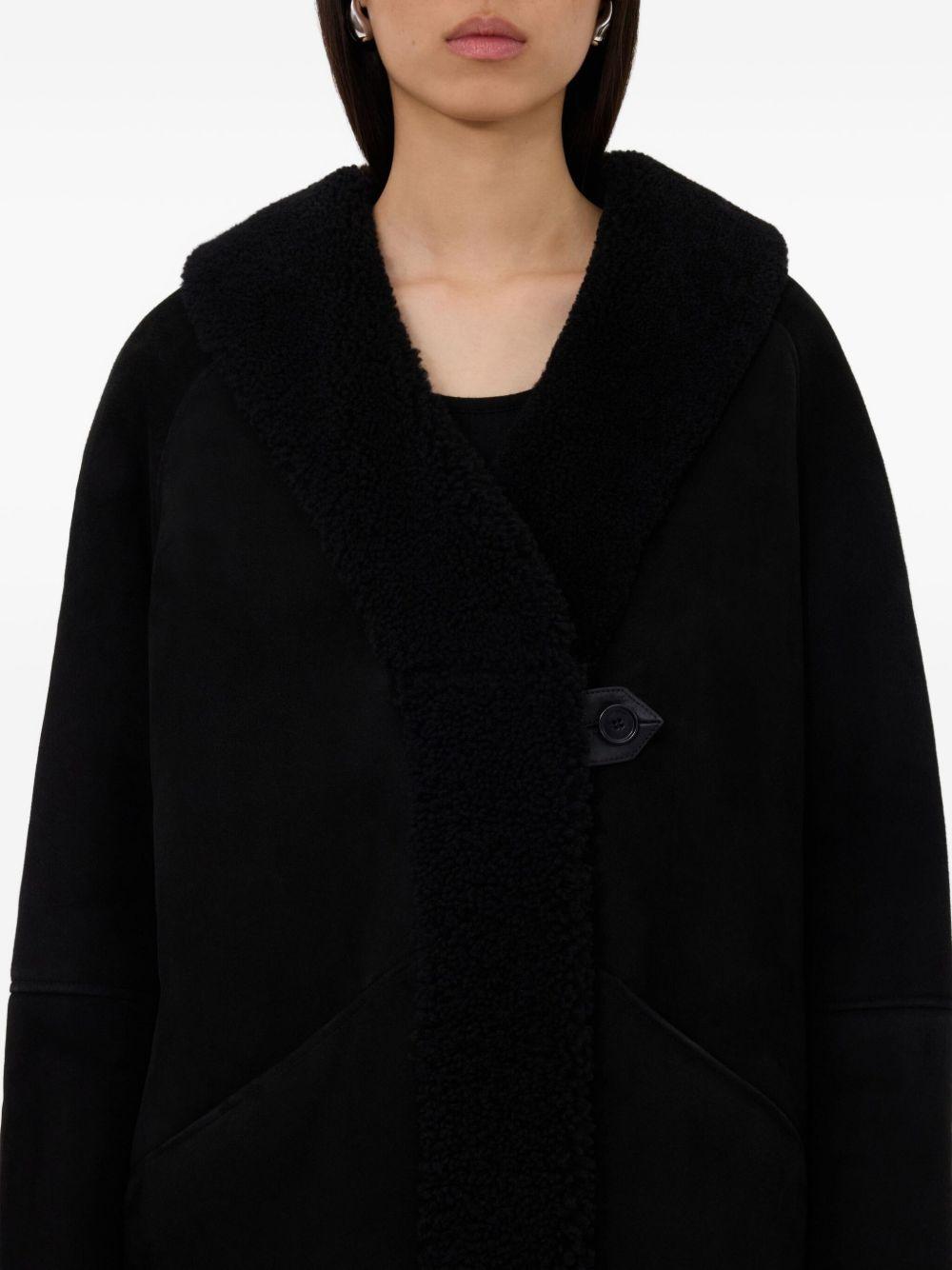 Cappotto con cappuccio isak in nero Loulou de saison - donna 