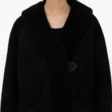 Cappotto con cappuccio isak in nero Loulou de saison - donna 