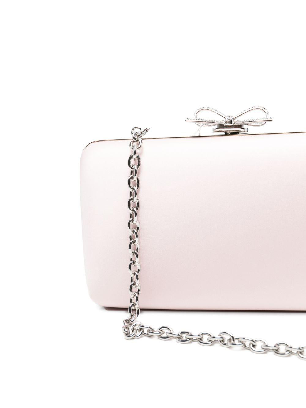 Clutch in raso con fiocco in rosa 
