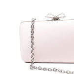 Clutch in raso con fiocco in rosa 