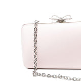 Clutch in raso con fiocco in rosa 