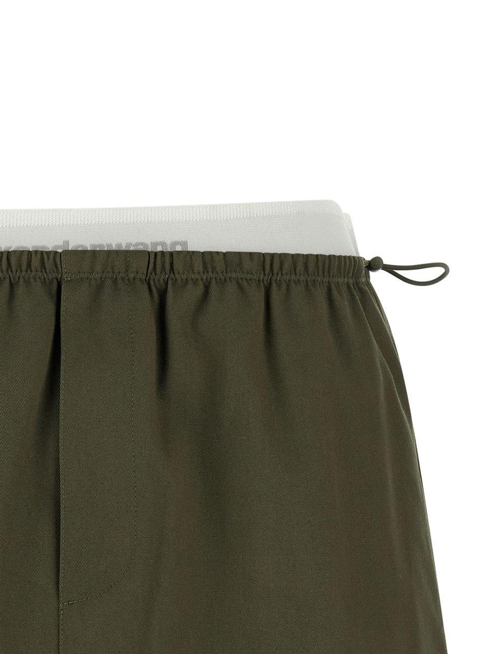 Minigonna con coulisse in vita in verde Alexander wang - donna 
