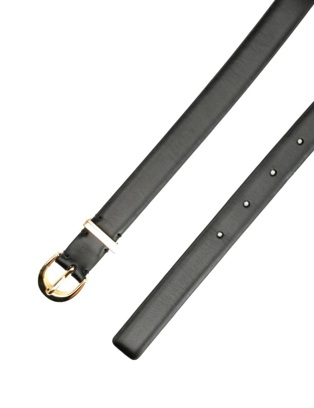Cintura in pelle con fibbia in nero Khaite - donna 