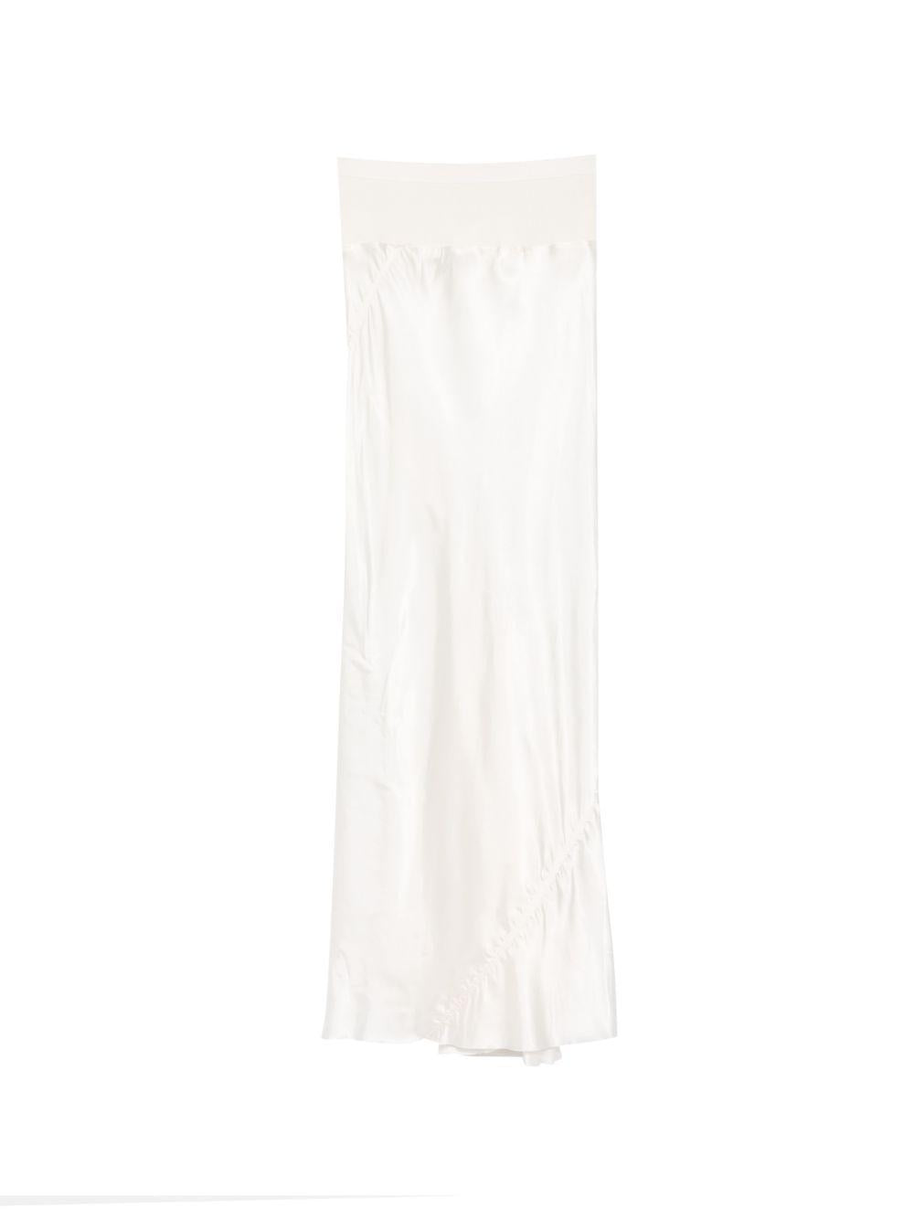 Gonna midi con finitura satinata in bianco Rick owens - donna 