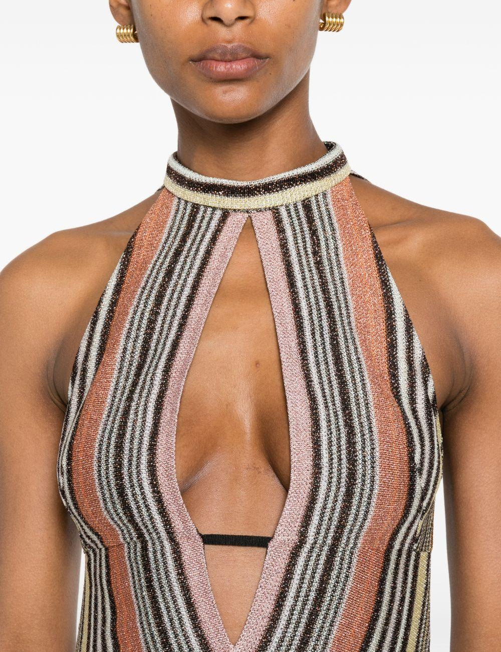 ABITO CORTO SCOLLO ALL'AMERICANA MULTICOLOR MISSONI - DONNA 