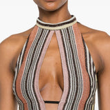 ABITO CORTO SCOLLO ALL'AMERICANA MULTICOLOR MISSONI - DONNA 