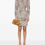 Blusa in seta con stampa leopardata in beige Alessandra rich - donna 