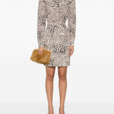 Blusa in seta con stampa leopardata in beige Alessandra rich - donna 