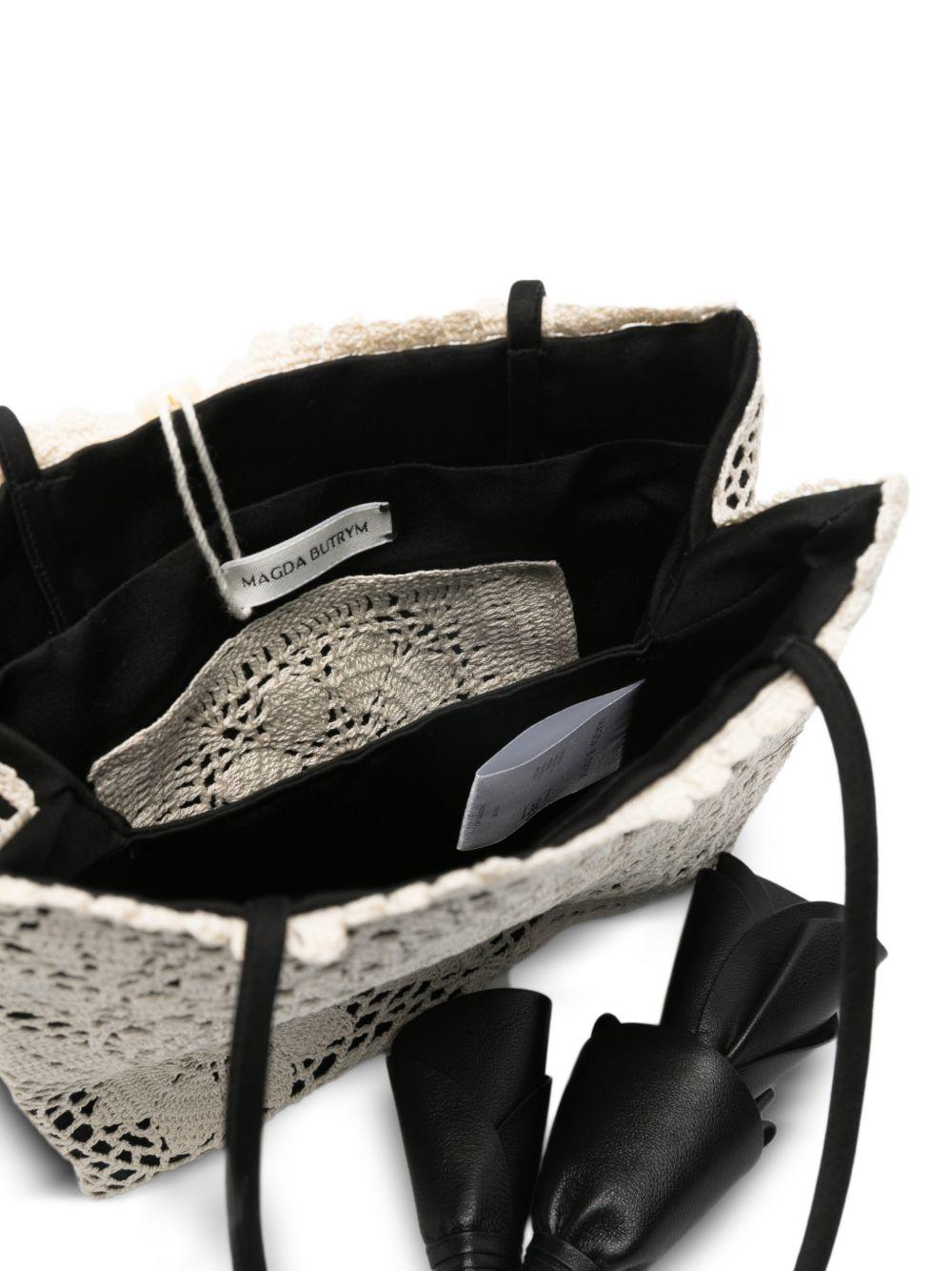 Borsa a mano julia all'uncinetto in nero e crema Magda butrym - donna 
