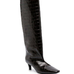 Stivali goffrati con effetto coccodrillo in marrone Toteme - donna 
