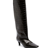 Stivali goffrati con effetto coccodrillo in marrone Toteme - donna 