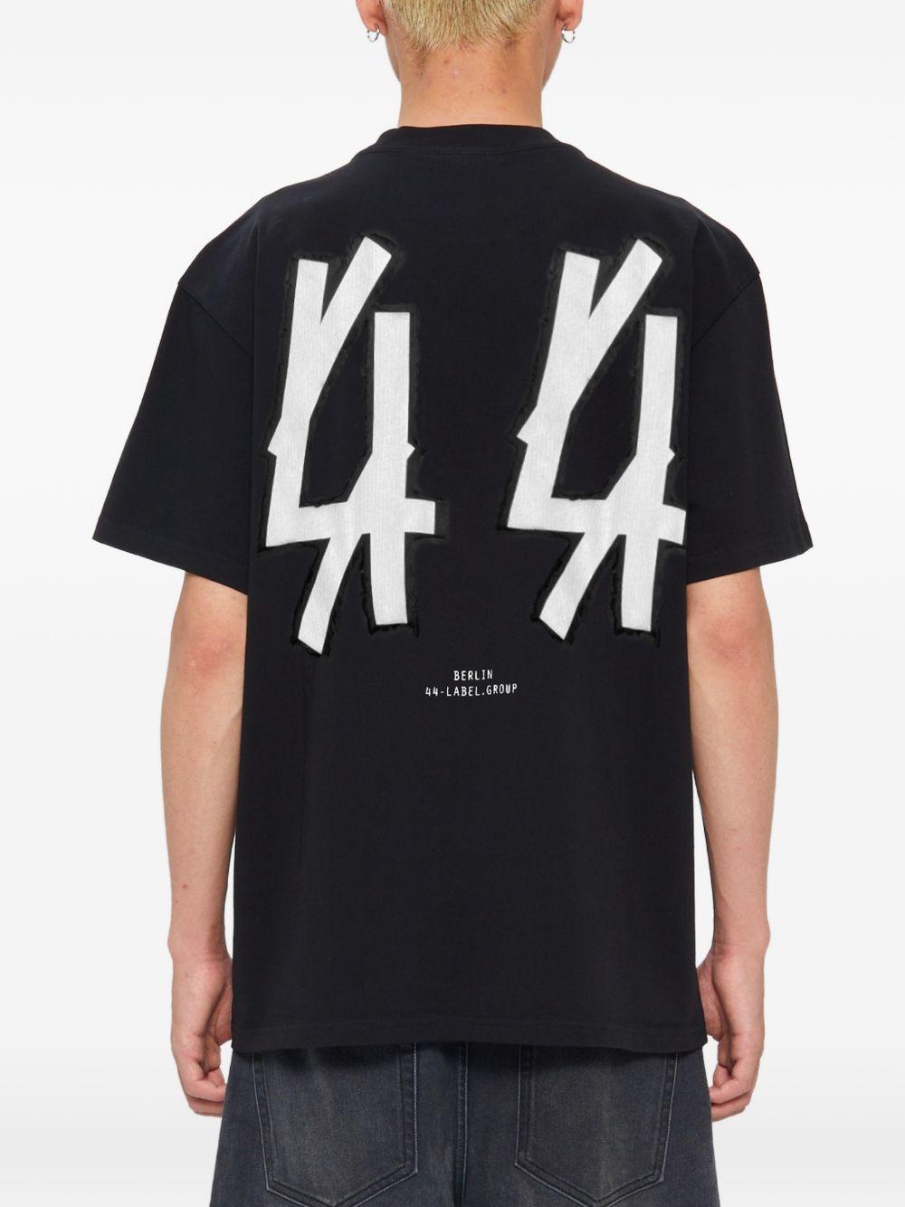 T-shirt con stampa grafica in nero 44 label group - uomo 