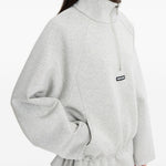 Felpa con mezza zip in grigio Rene caovilla - donna 