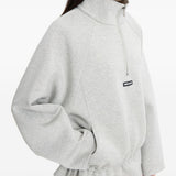 Felpa con mezza zip in grigio Rene caovilla - donna 