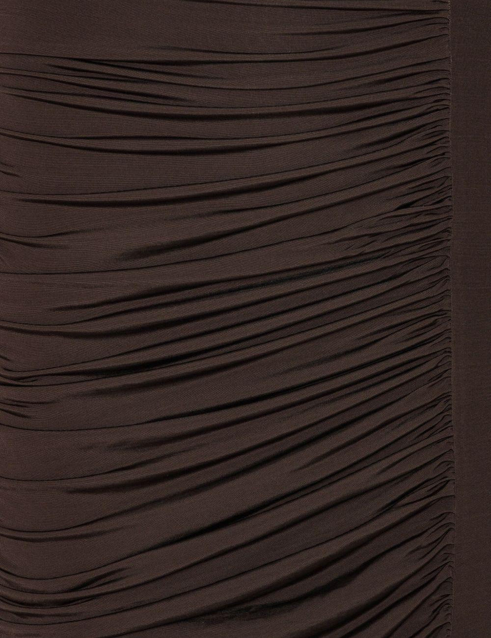 Abito midi con ruches in marrone Rotate holiday - donna 
