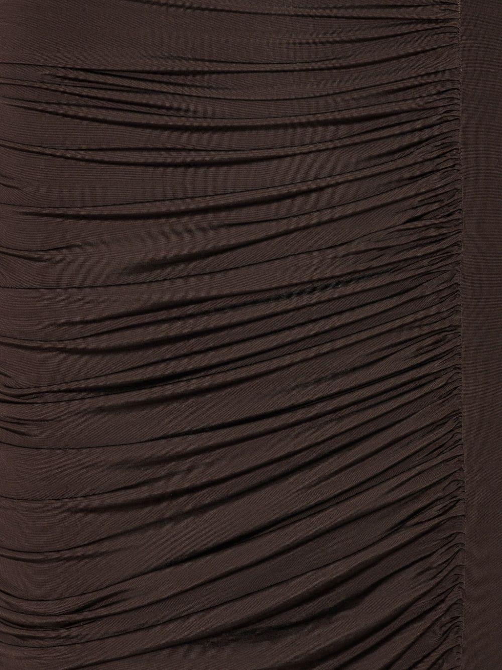 Abito midi con ruches in marrone Rotate holiday - donna 