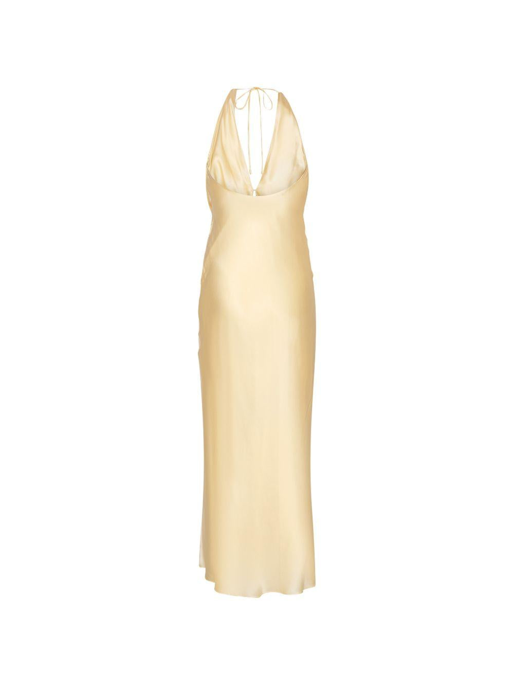 Abito lungo in chiffon giallo ROTATE - donna 