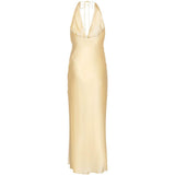 Abito lungo in chiffon giallo ROTATE - donna 